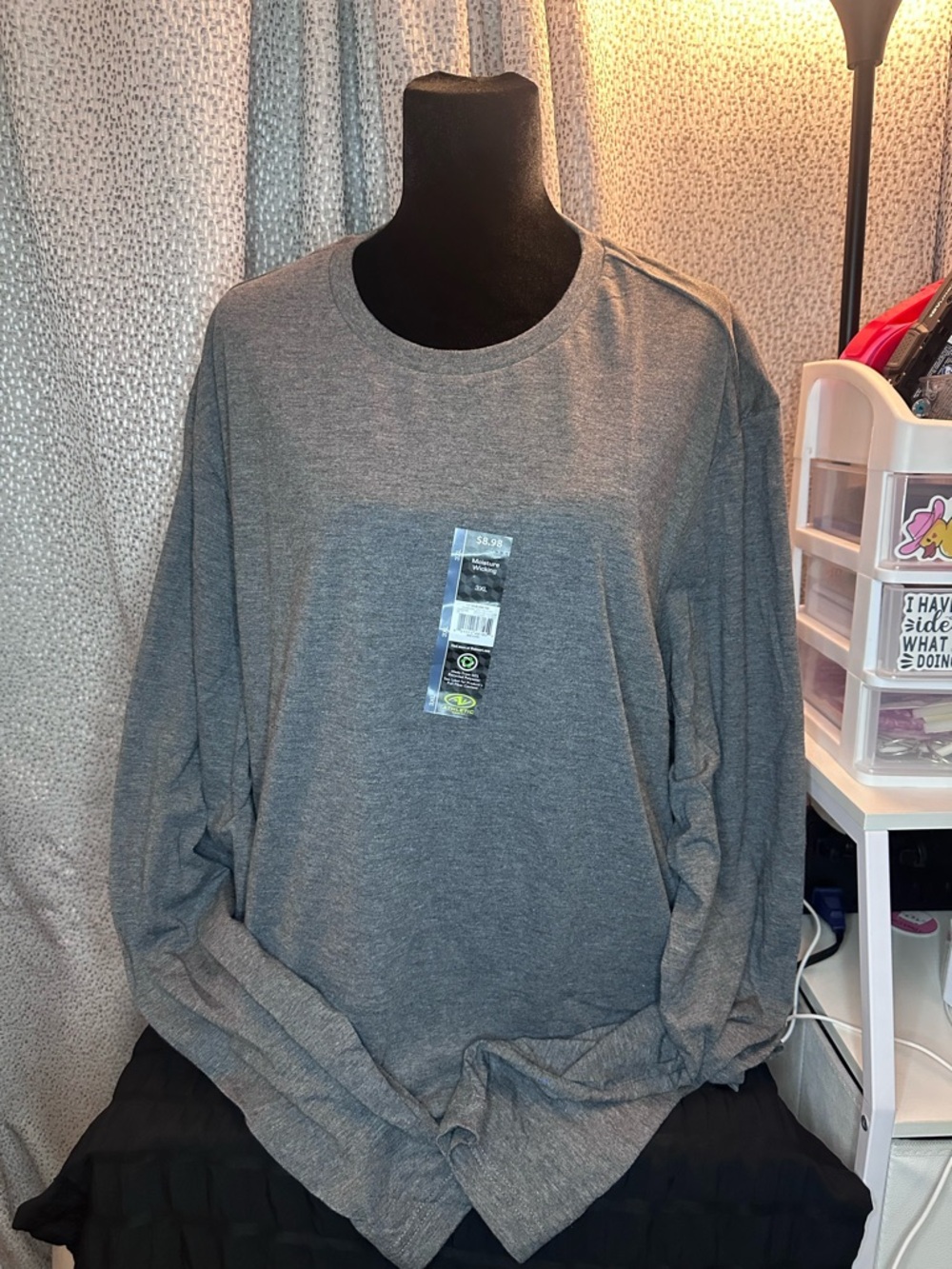 5 for $20 Athletic Works Gray Long Sleeve Crewneck Shirt